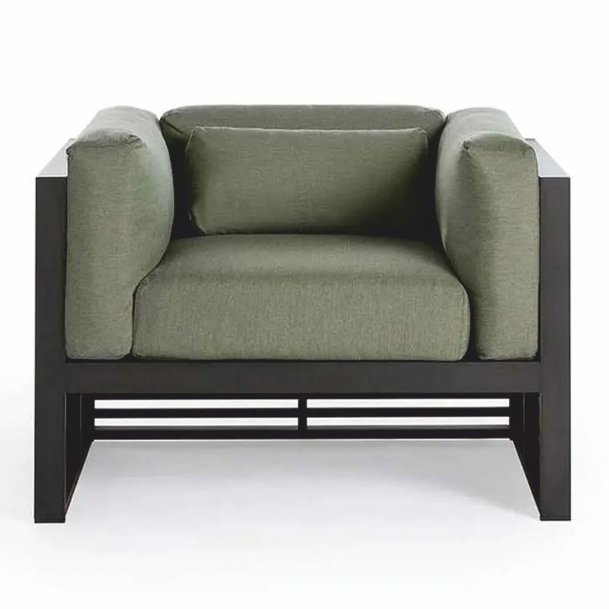 Casa Padrino sill¨®n de jard¨ªn de lujo verde / negro 100 cm - Muebles para hoteles y jardines