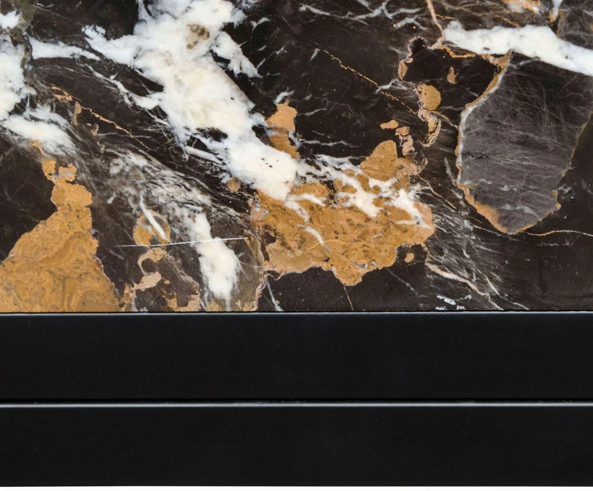 Casa Padrino mesa auxiliar negro 40 x 40 x H. 50 cm - Deco de la Sala de Estar de Lujo