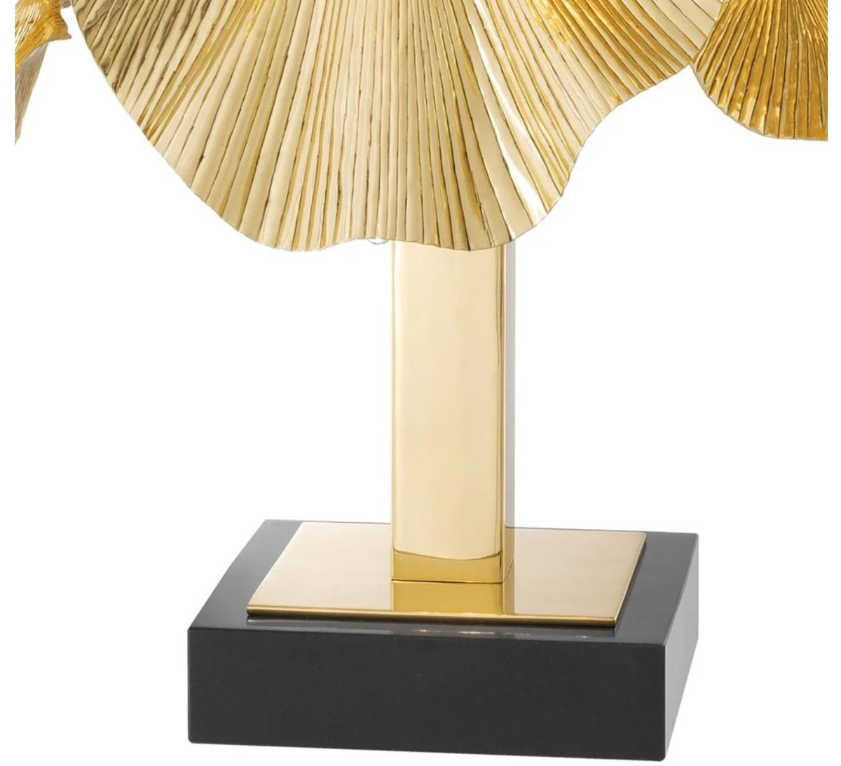 Casa Padrino lámpara de mesa de lujo latón / negro 55 x 38 x H. 88 cm - Lámpara de Diseño con Base de Granito