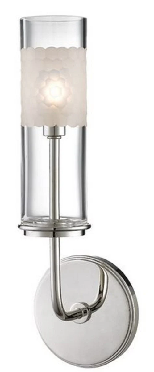 Casa Padrino lámpara de pared LED de lujo plata / blanco 12,7 x 9,5 x H. 36,2 cm - Calidad de Lujo