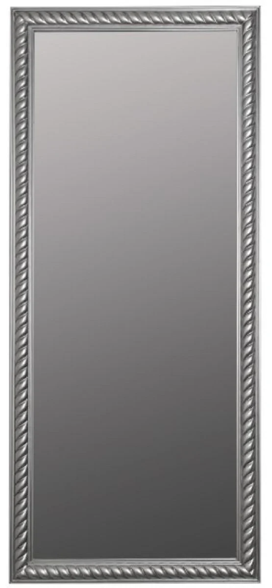 Casa Padrino Espejo de Pared de la Sala de Estar Barroco Plata Antiguo 72 x H. 162 cm - Espejo Hecho a Mano en Estilo Barroco