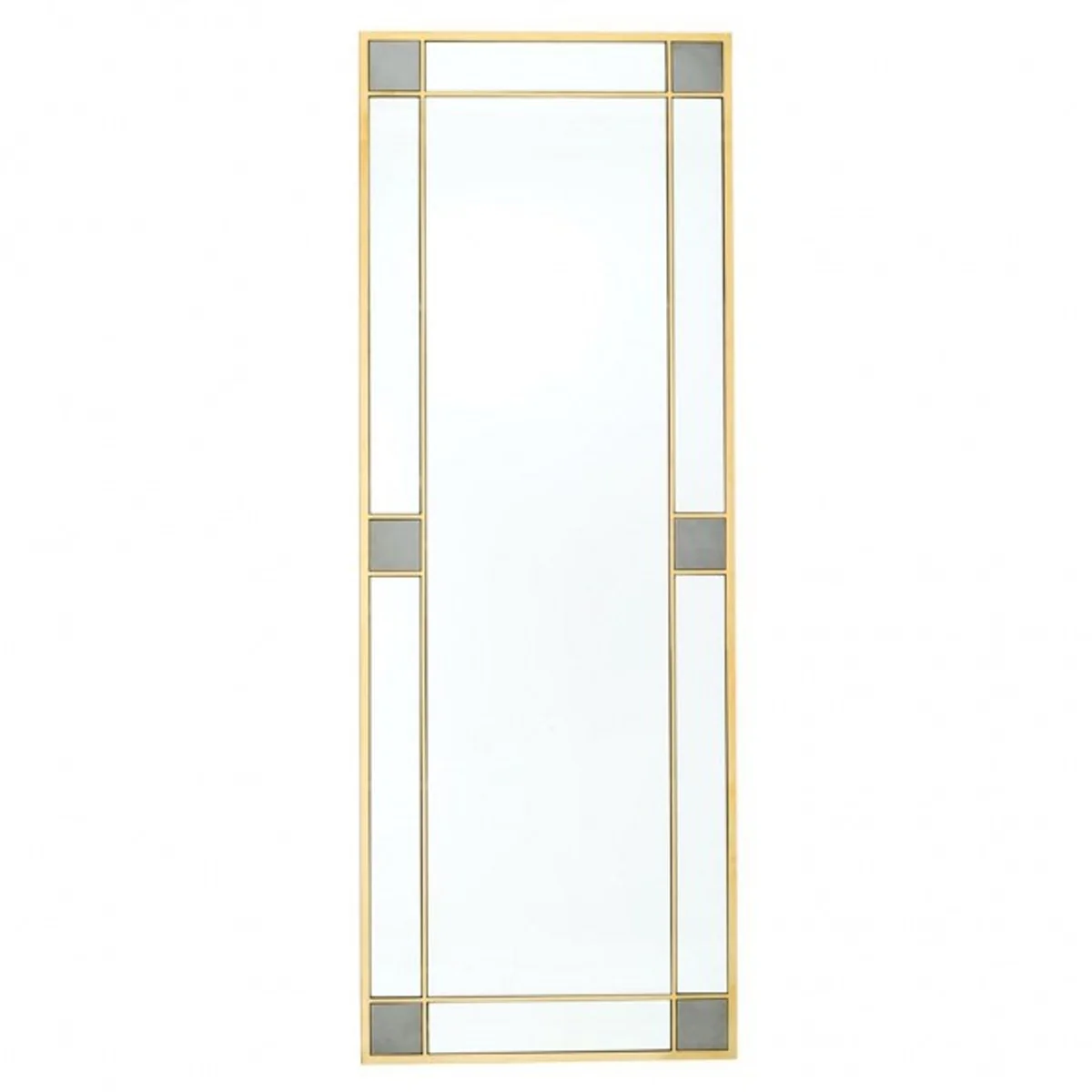 Casa Padrino luxury mirrors Art Deco 80 x H 220 cm brass gold colors - Wall Mirror - Luxury Hotel Furniture Collection