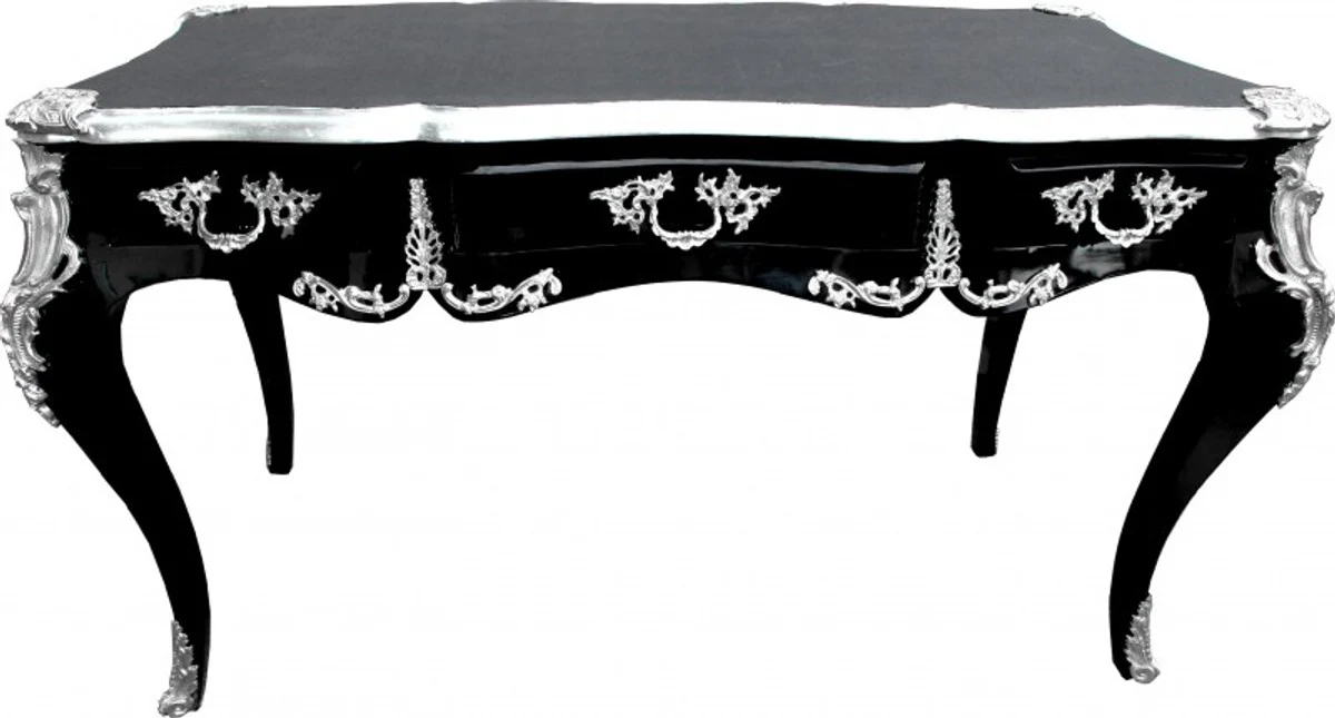 Casa Padrino luxury Baroque Desk Black / Silver secretary luxury furniture