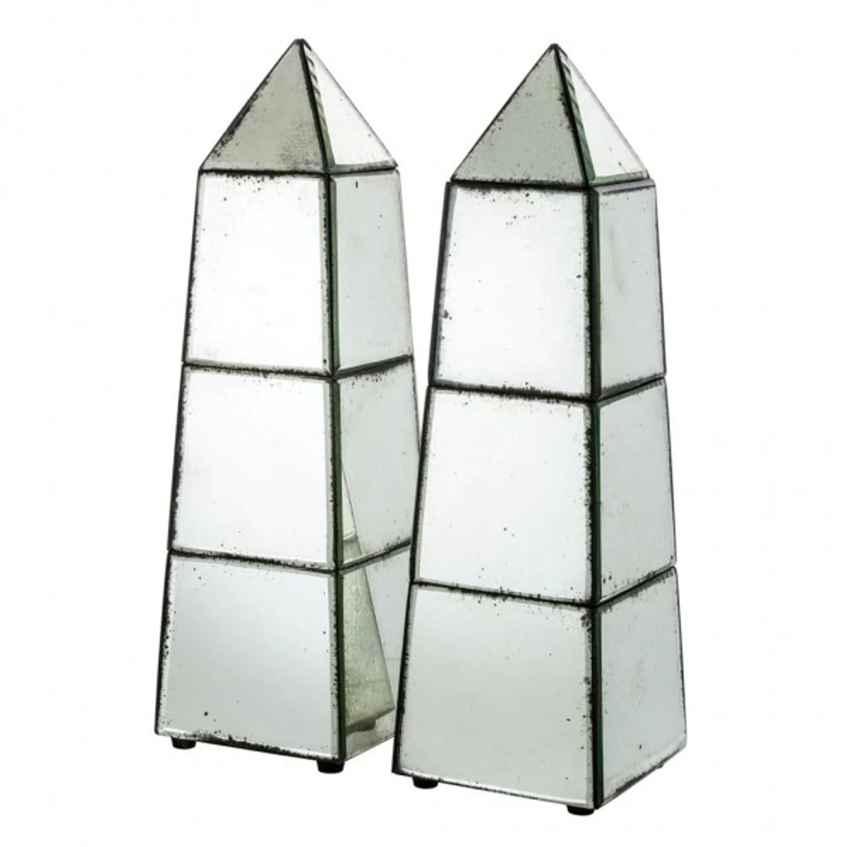 Casa Padrino luxury Obelisk Sculpture Set (2 pcs) antique style mirror glass - Hotel facility - luxury decoration