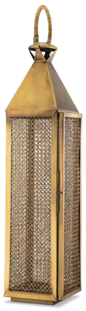 Casa Padrino candelabro de lujo latón vintage 23 x 24 x A. 114 cm - Farolillo de acero inoxidable con asa - Accesorios de gastronomía - Accesorios de restaurante - Accesorios de hotel decorativos