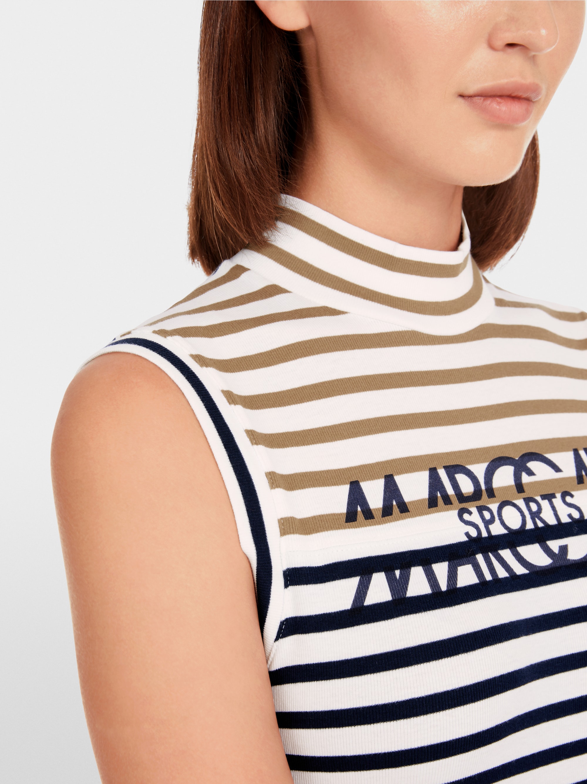 Marc-Cain Sleeveless top with stand-up collar