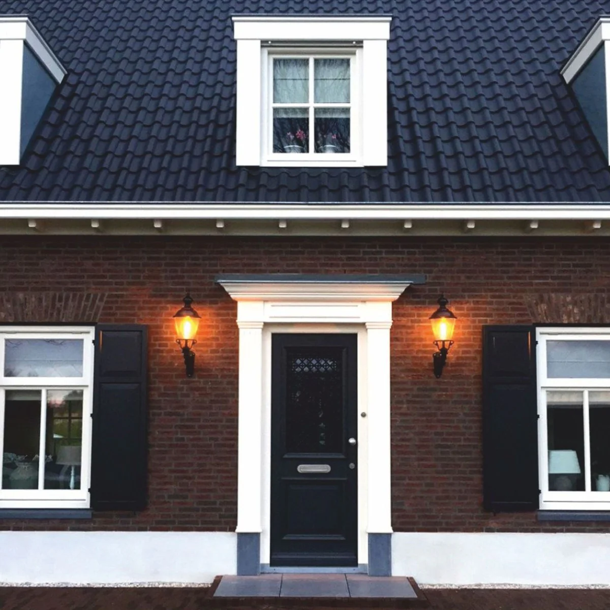 Casa Padrino aplique de exterior Art Nouveau negro Al. 85 cm - Iluminaci¨®n exterior nost¨¢lgica