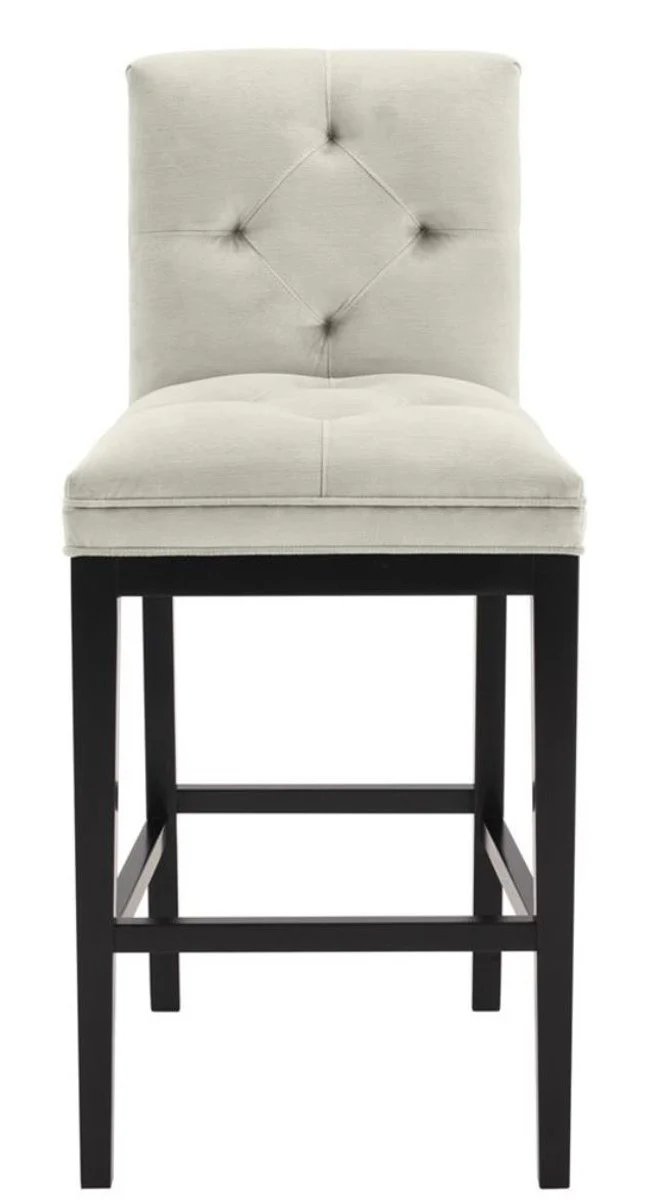 Casa Padrino silla de bar de lujo gris claro / negro 51 x 63 x H. 110 cm - Hotel Restaurant Club Muebles