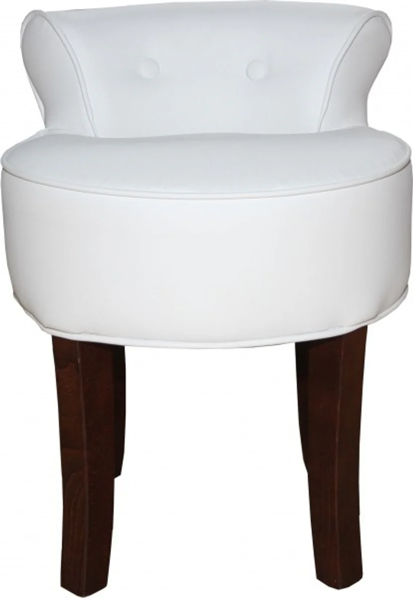 Casa Padrino Dise?o heces Boston blanco / marr¨®n - silla de tocador barroca