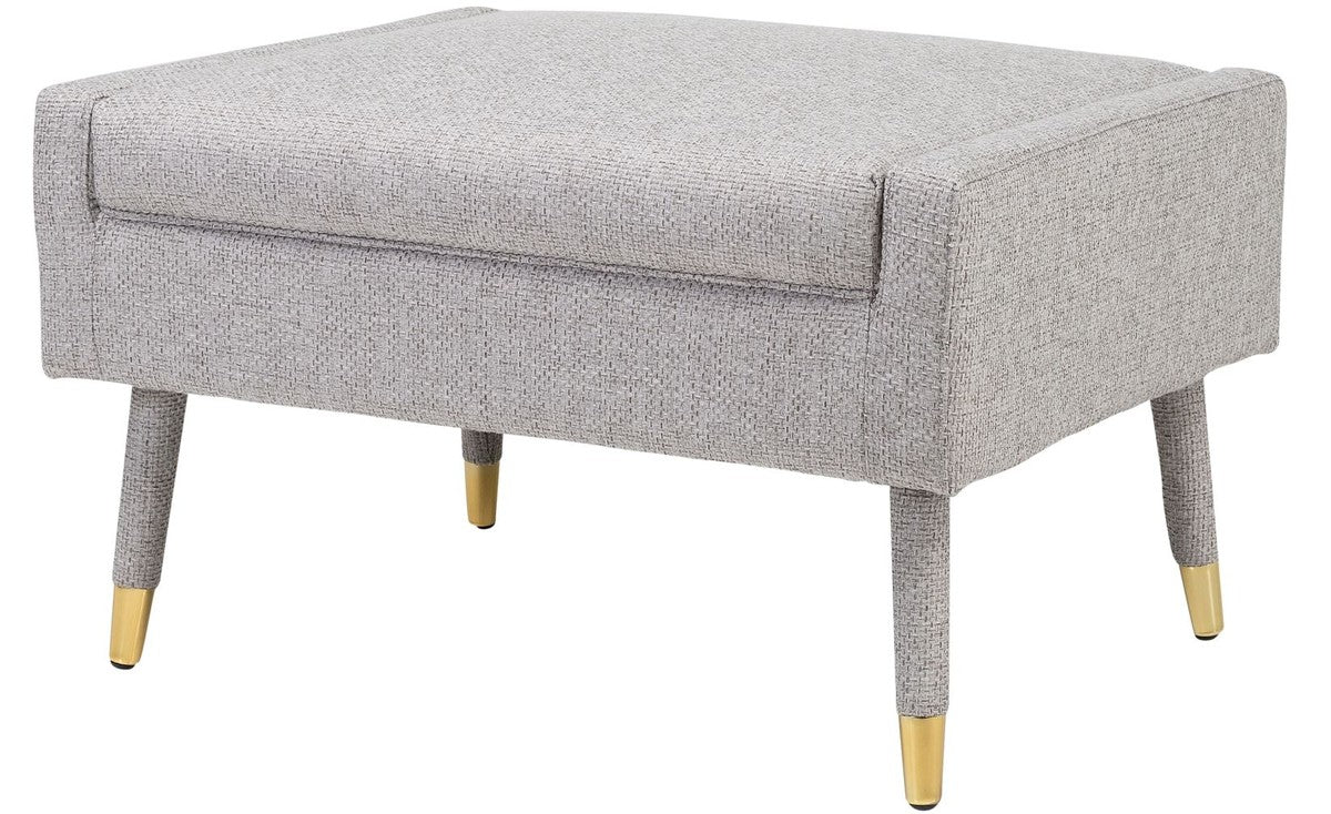 Casa Padrino taburete para los pies de lujo gris / oro 76 x 62 x H. 46 cm - Taburete de la Sala de Estar Estilo Neocl¨¢sico - Muebles de Sala de Estar de Dise?o