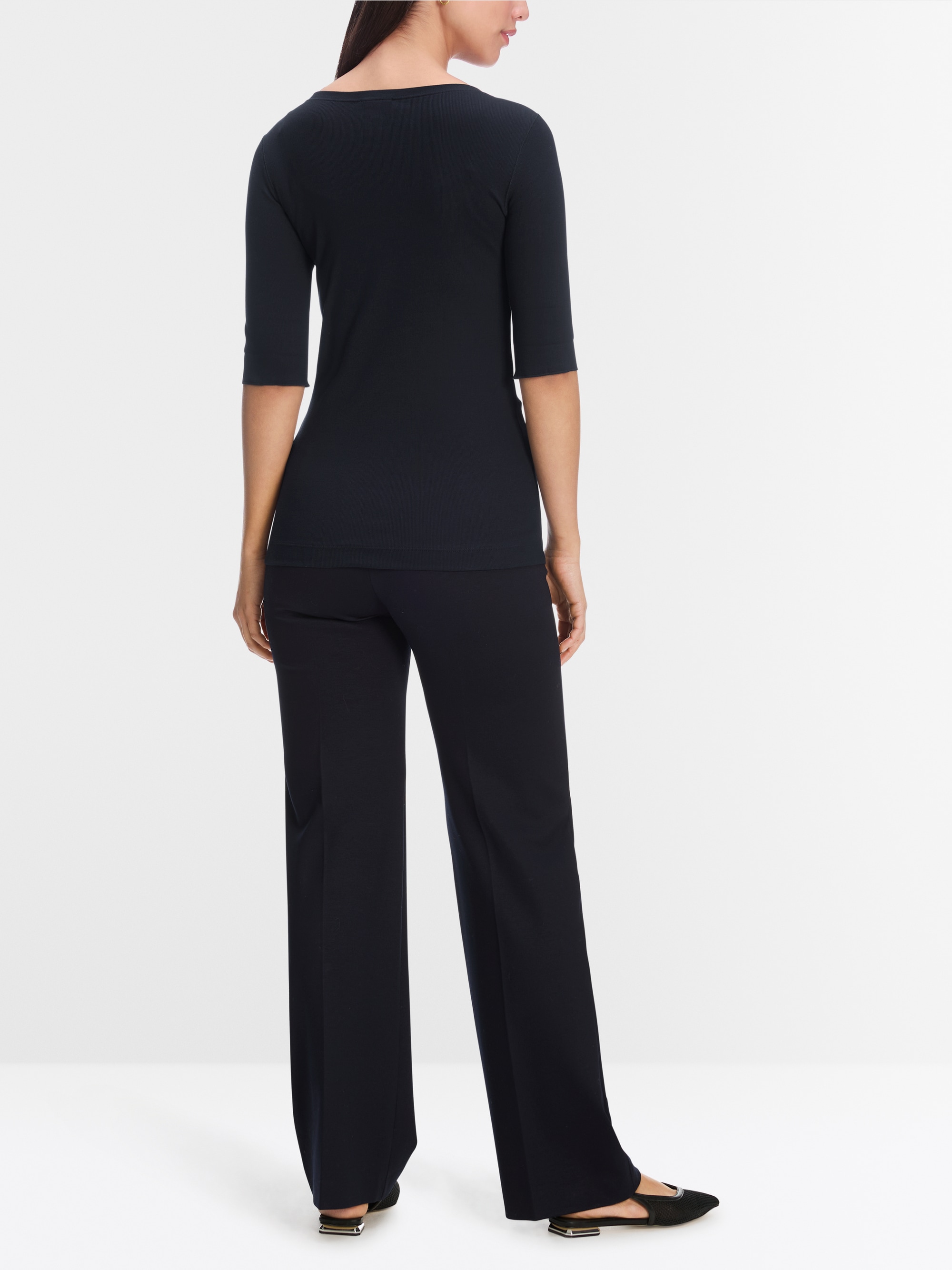 Marc-Cain Round-collar shirt with short sleeves