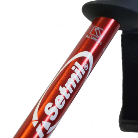 Setmil NATURE Rojos - Bastones telescópicos de trekking con antishock