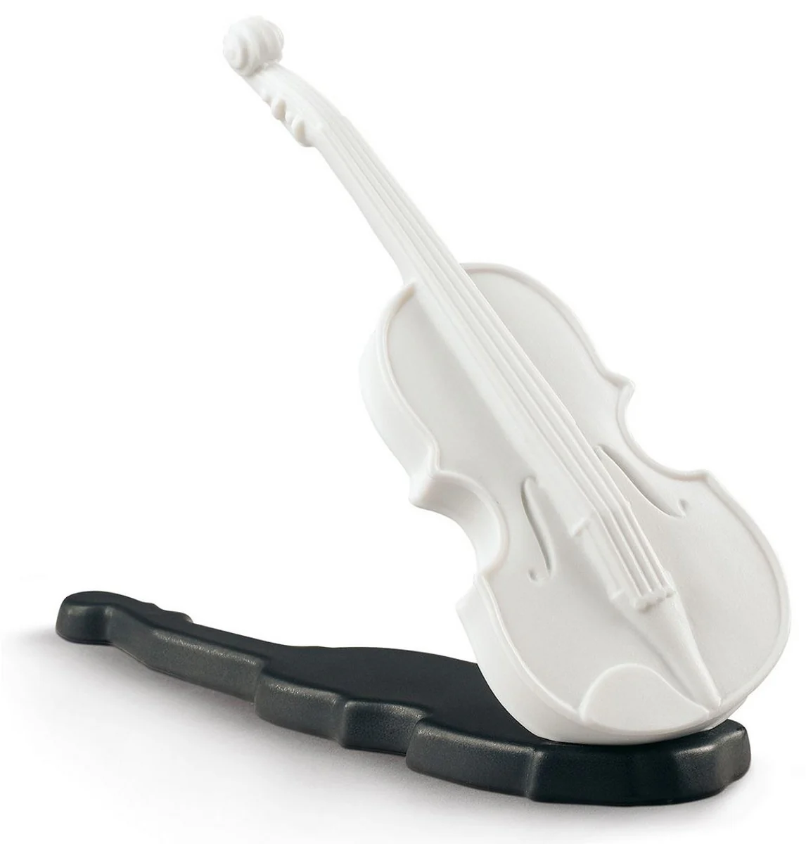 Casa Padrino Luxury Porcelain Violin White / Black 15 x H. 11 cm - Living Room Decorative Sculpture