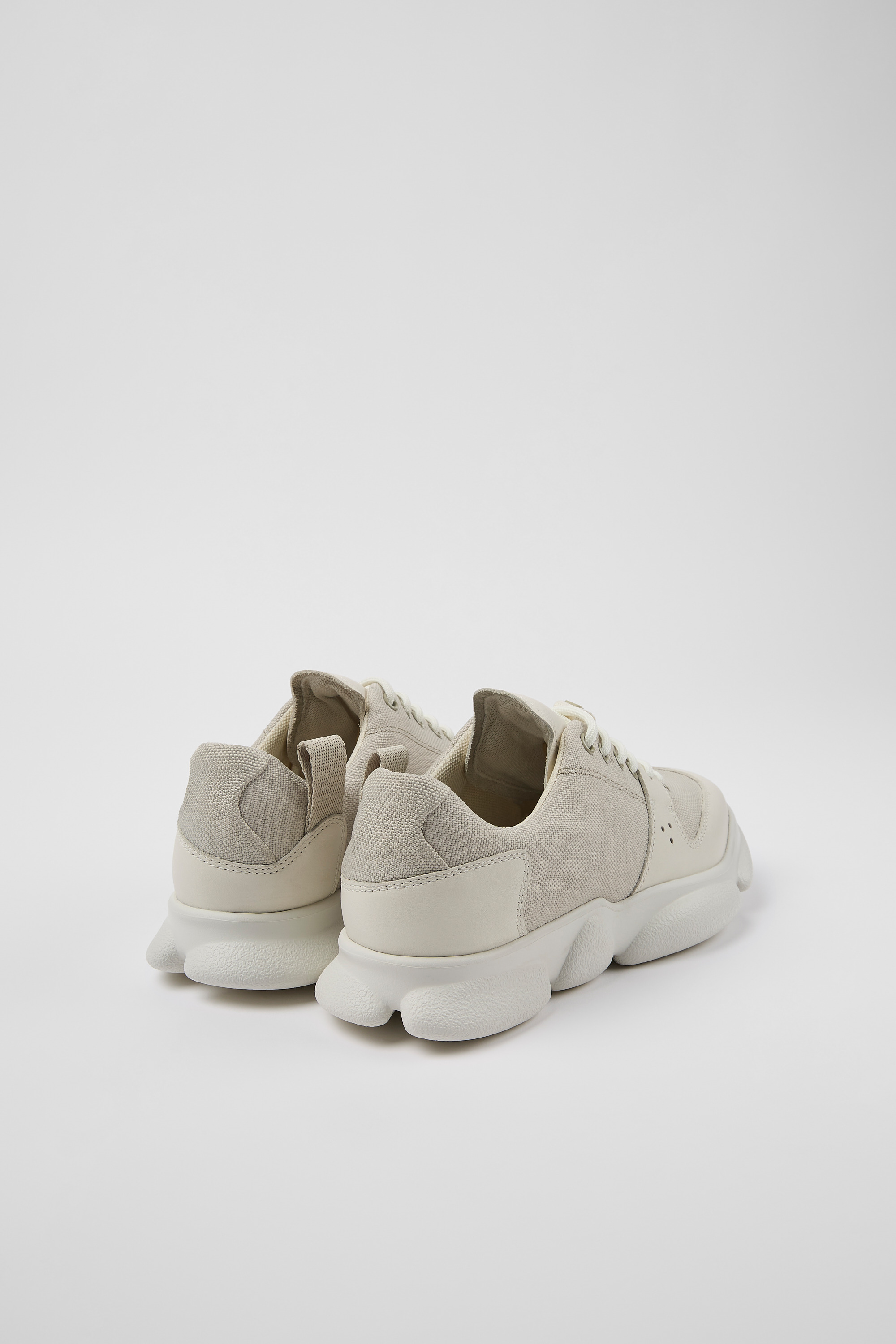 Karst - White leather and recycled PET sneakers for women