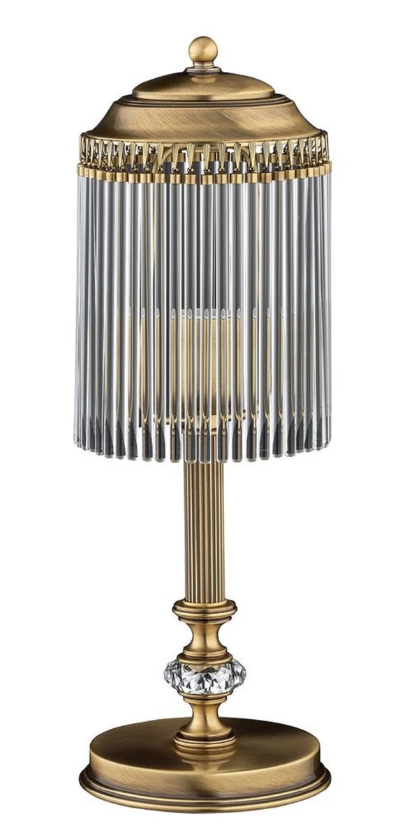 Casa Padrino l¨¢mpara de mesa de cristal barroco de lujo lat¨®n con p¨¢tina A. 47 cm