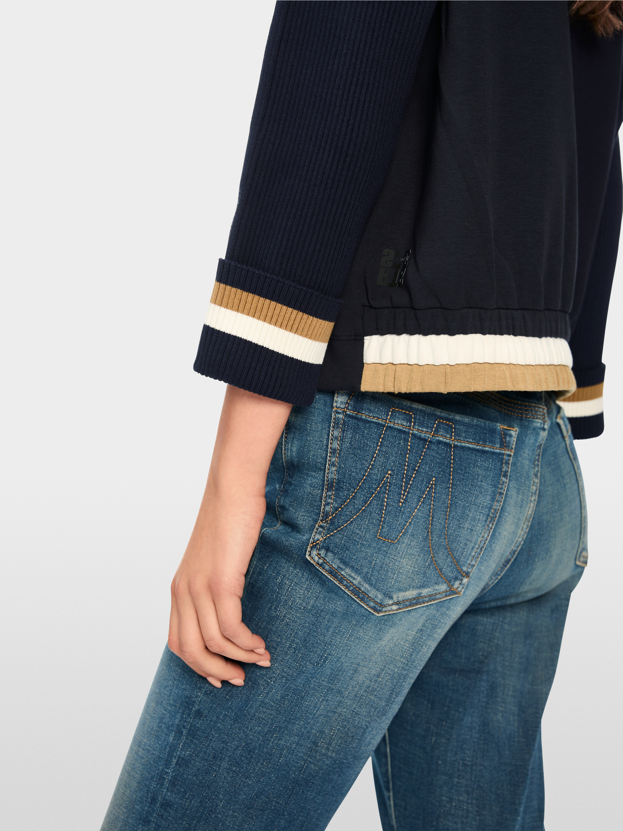 Marc-Cain Loose mixed fabric jacket