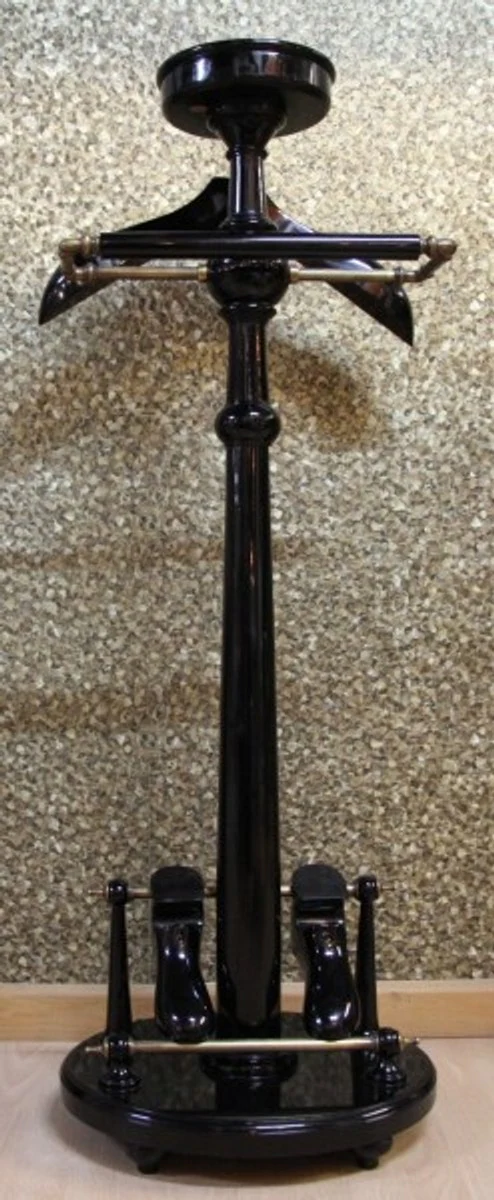 Casa Padrino Designer luxury wardrobes stand New York banker style - Black / Brass - Dressboy - clothes rack suit stand - Empire Baroque Art Deco Art Nouveau Valets Men servant Biedermeier