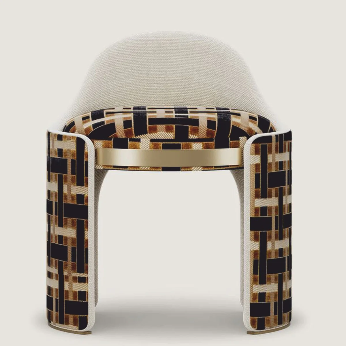 Casa Padrino Taburete de Lujo Marr¨®n / Gris / Lat¨®n Al. 60 cm - Muebles de Hotel de Lujo