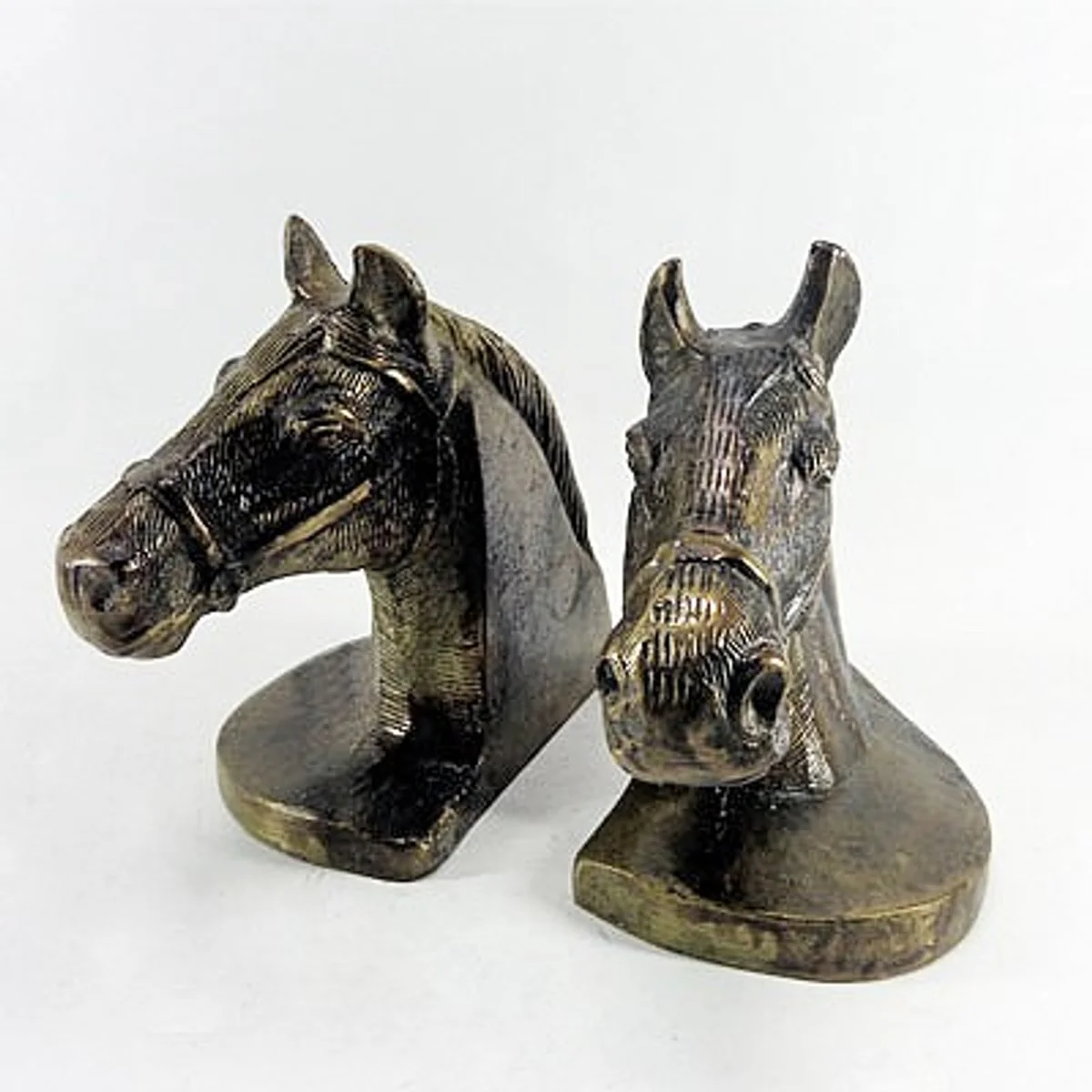 Casa Padrino Bookends Set Horseheads Brass - Letter - Book End Bookends