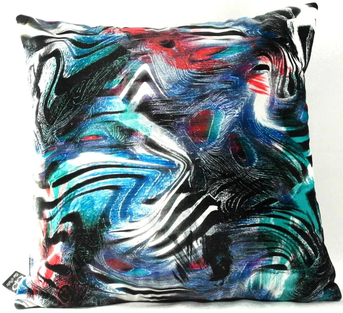 Casa Padrino Almohada de Terciopelo de Lujo San Jose Multicolor 45 x 45 cm - Tejido de Terciopelo Más Fino - Almohada Decorativa de Lujo