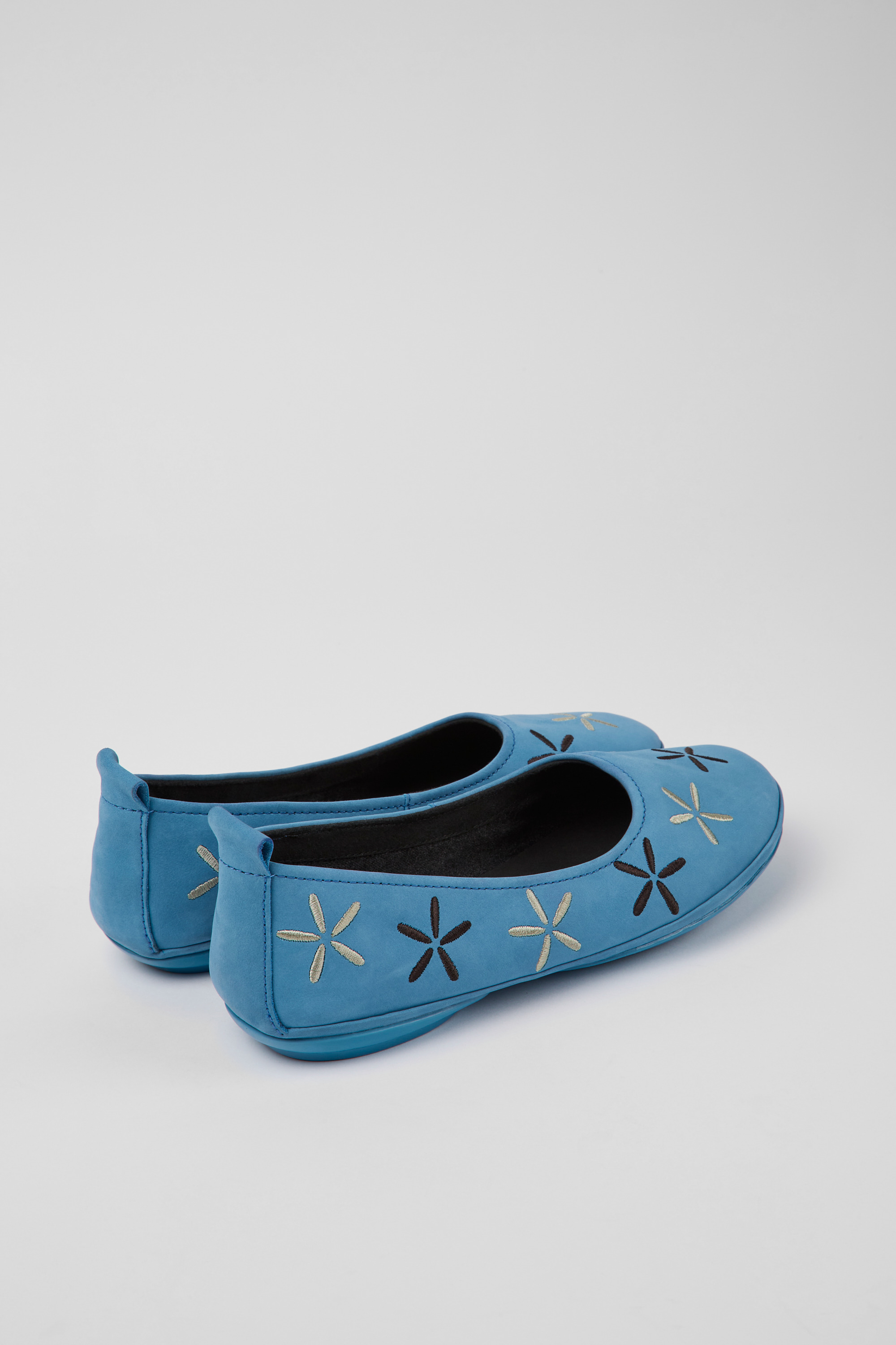 Twins - Blue nubuck ballerinas for women