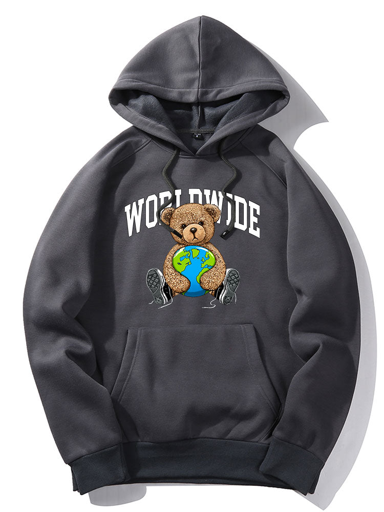 Worldwide Bear Print Hoodie