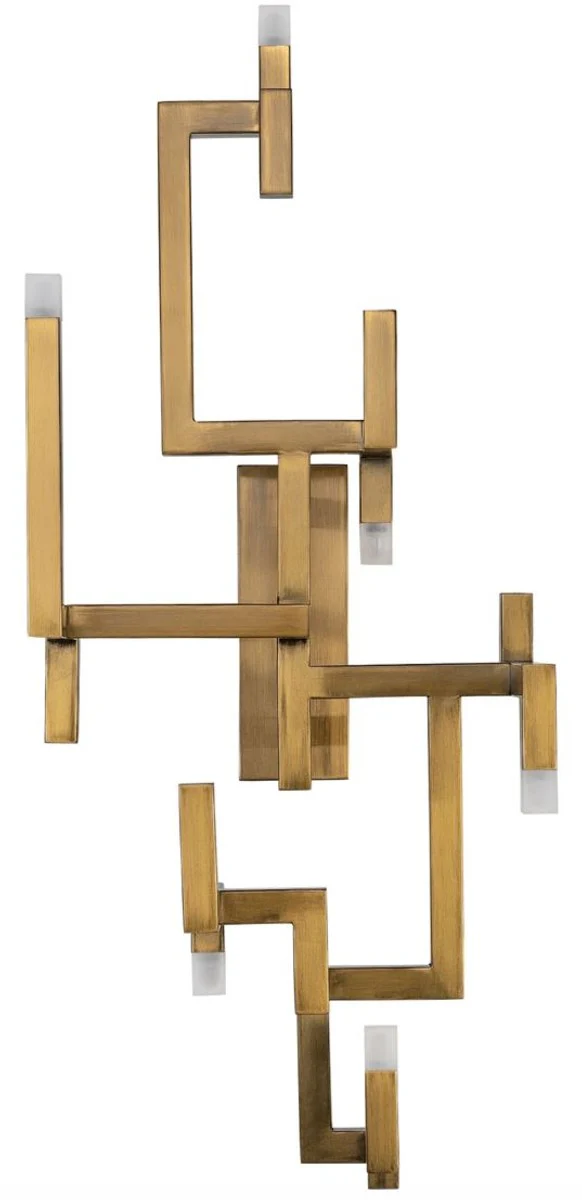 Casa Padrino aplique de pared de lujo LED de acero inoxidable de la sala oro 30,5 x 28,5 x H. 73,5 cm - Aplique de Diseño