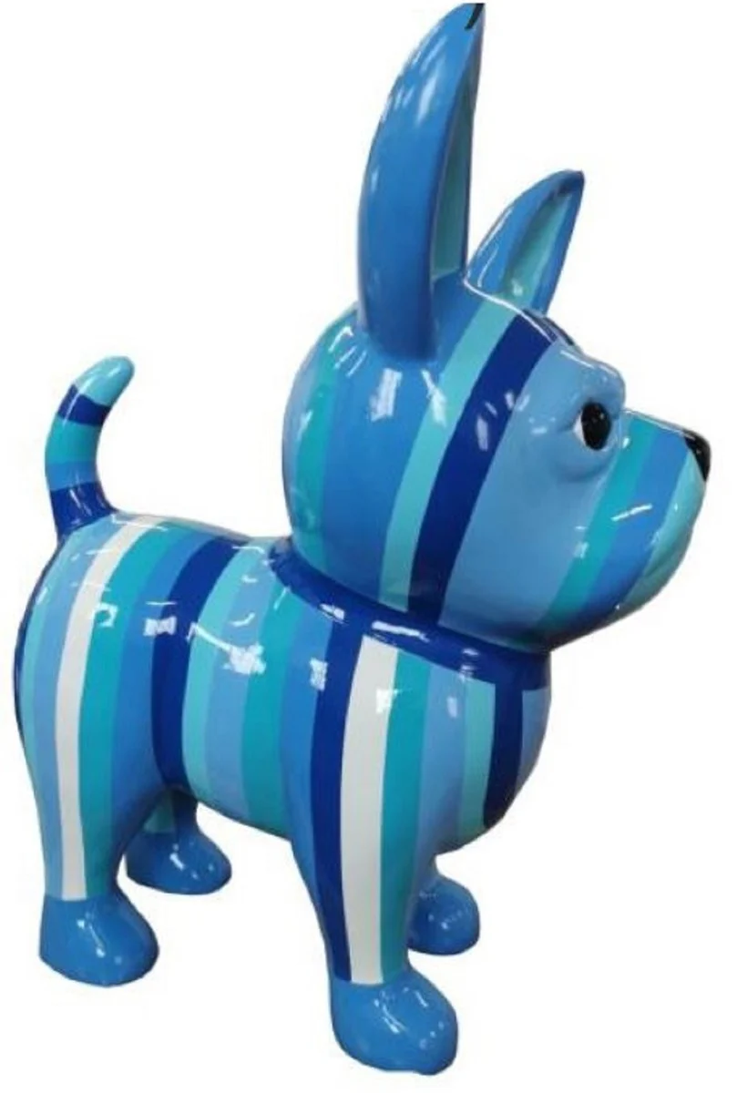 Casa Padrino figura decorativa de diseño perro chihuahua azul / blanco A. 55 cm - Escultura decorativa resistente a la intemperie - Decoración de Sala de Estar