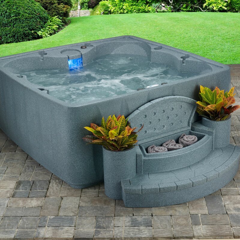 Aquarest Spas, Powered By Jacuzzi Pumps 6 - Person 29 - Jet Square Plug And Play Hot Tub with Ozonator