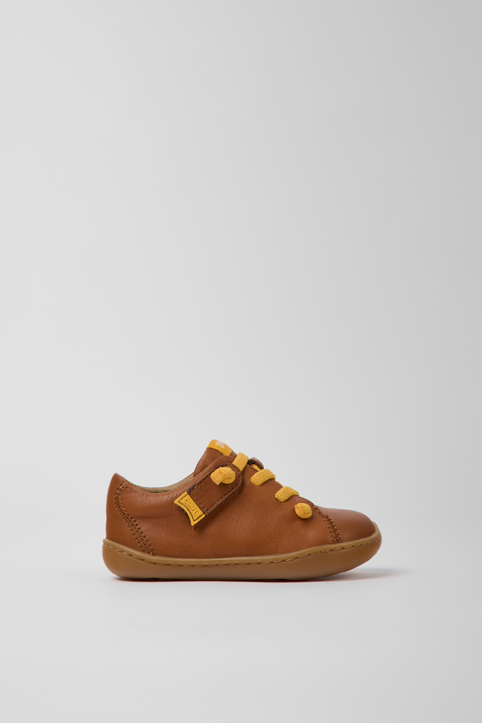 Peu Brown leather shoes for children
