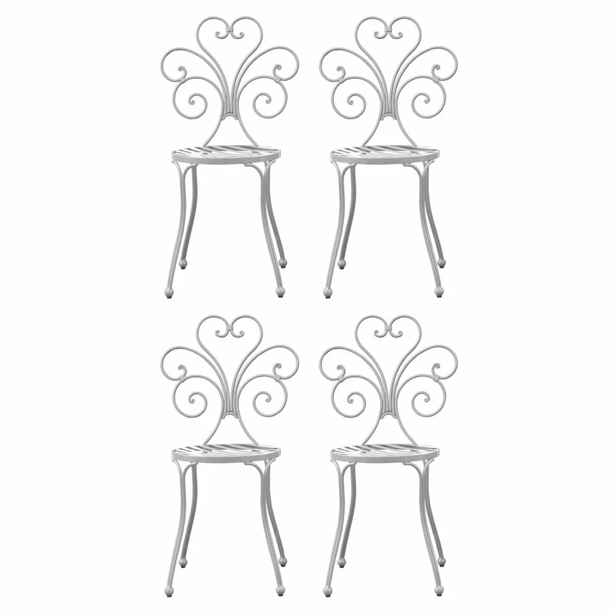 Casa Padrino conjunto de 4 sillas de jard¨ªn Art Nouveau gris A. 89 cm - Muebles de jard¨ªn