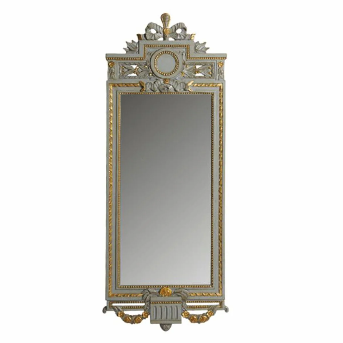Casa Padrino espejo barroco de lujo gris / oro A. 130 cm - Hecho en Italia