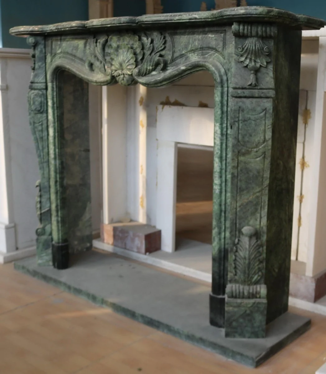 Casa Padrino marco de chimenea de m¨¢rmol barroco de lujo verde oscuro 150 x A. 120 cm