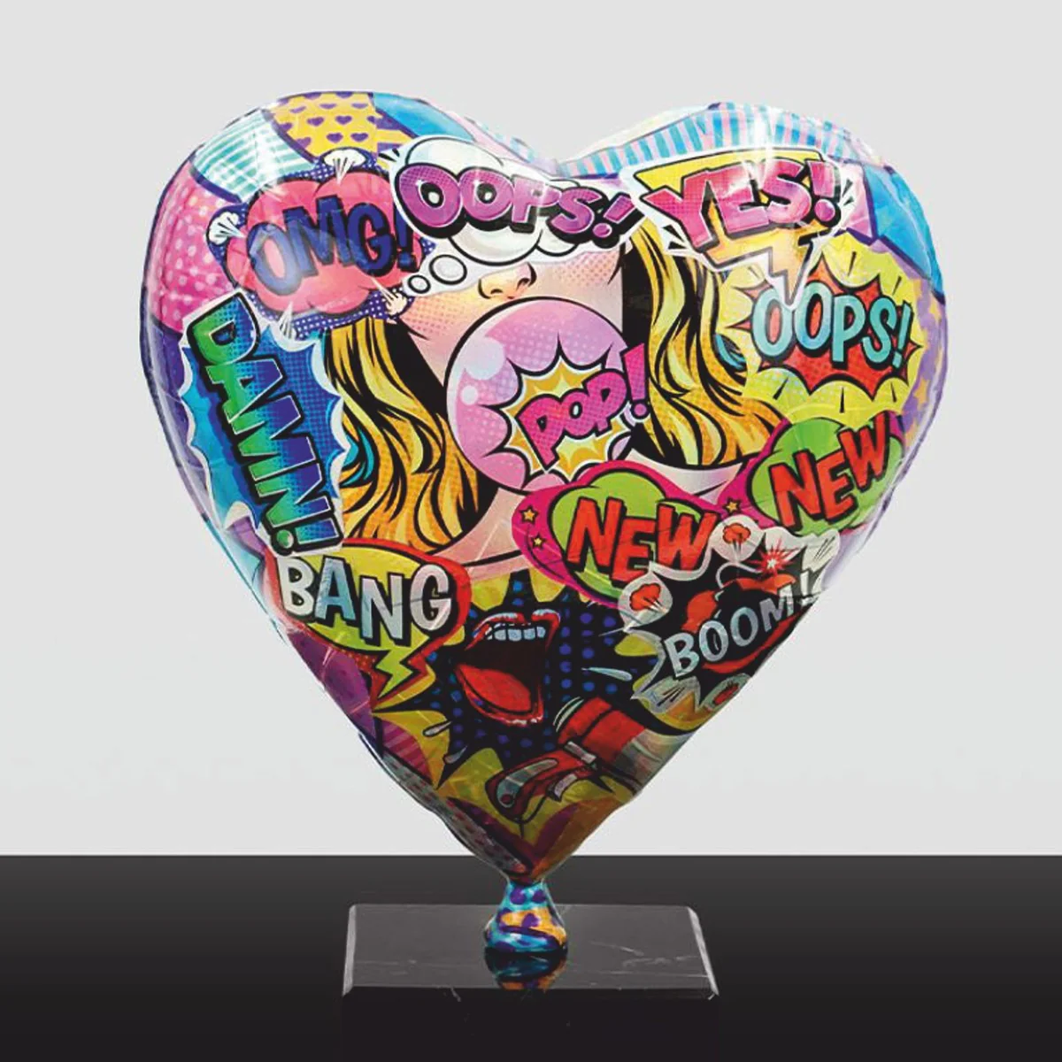 Casa Padrino globo decorativo en forma de coraz¨®n colorido Al. 30 cm - Esculturas decorativas