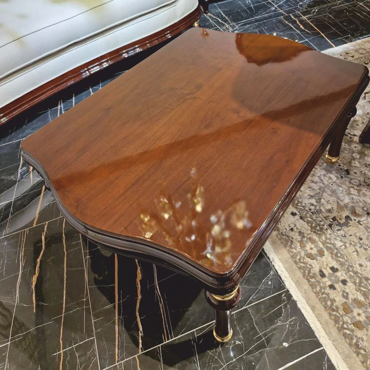 Casa Padrino mesa de centro barroco de lujo marr¨®n oscuro / oro 118 cm - Muebles Barrocos