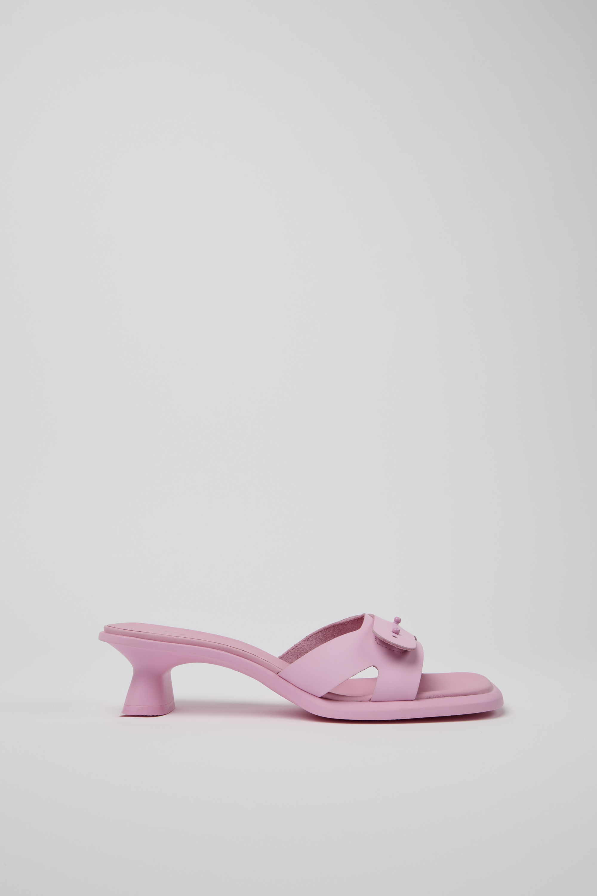 Dina - Pink leather sandals for women