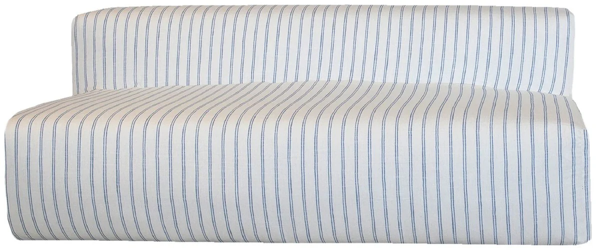 Casa Padrino sof¨¢ de sal¨®n de lujo con rayas blanco / azul 200 cm