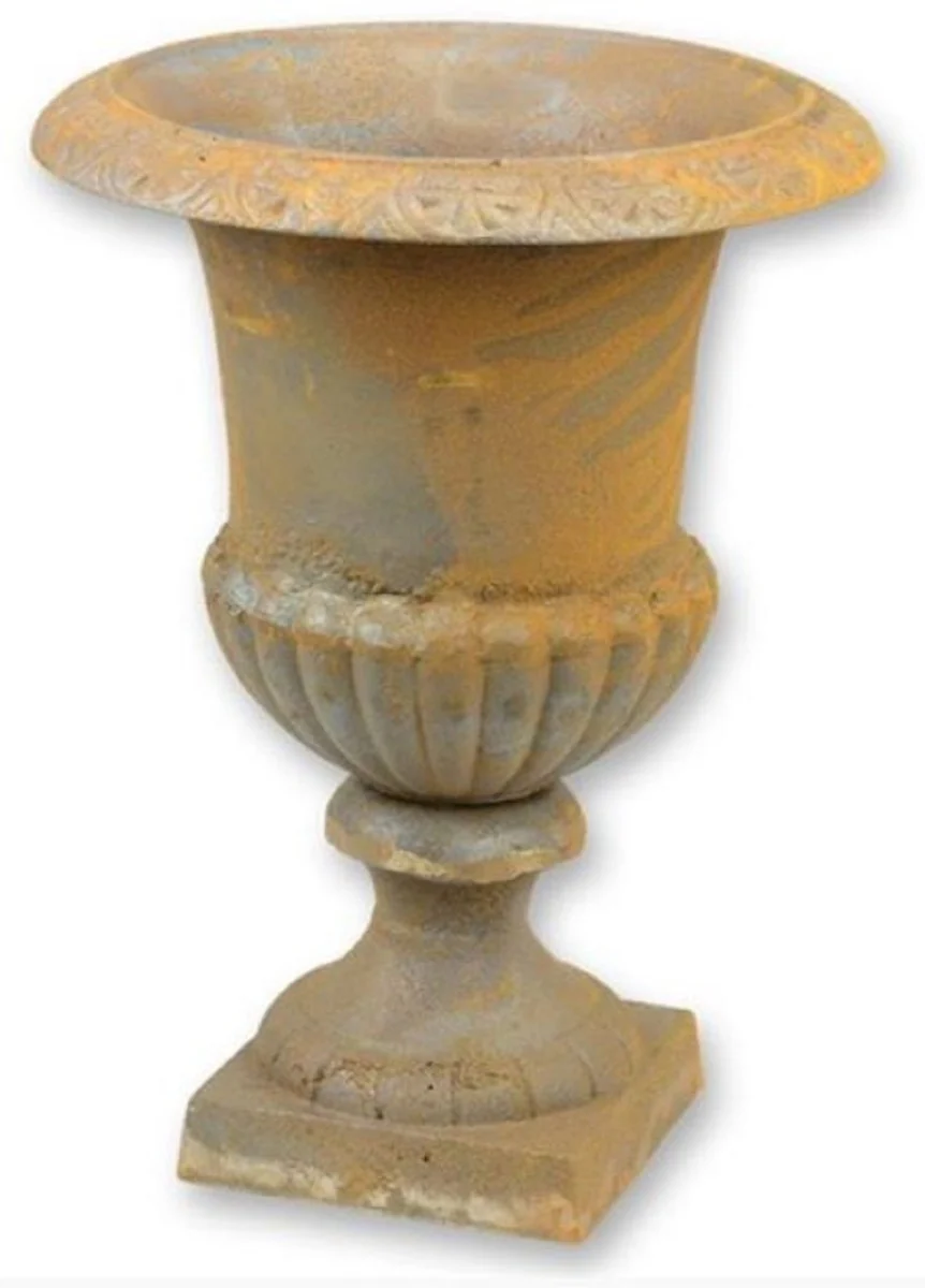Casa Padrino maceta decorativo de jardín barroco herrumbre A. 43 cm - Magnífico maceta de estilo barroco - Accesorios de decoración de terrazas y jardines barrocos