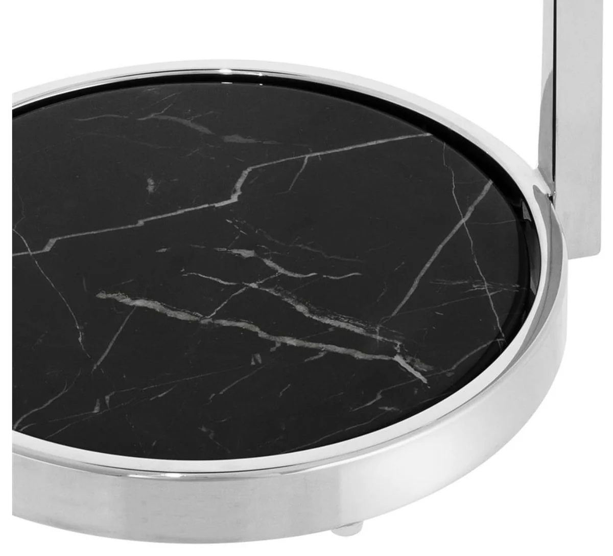 Casa Padrino mesa de acero inoxidable de lujo de plata / negro - muebles de hotel