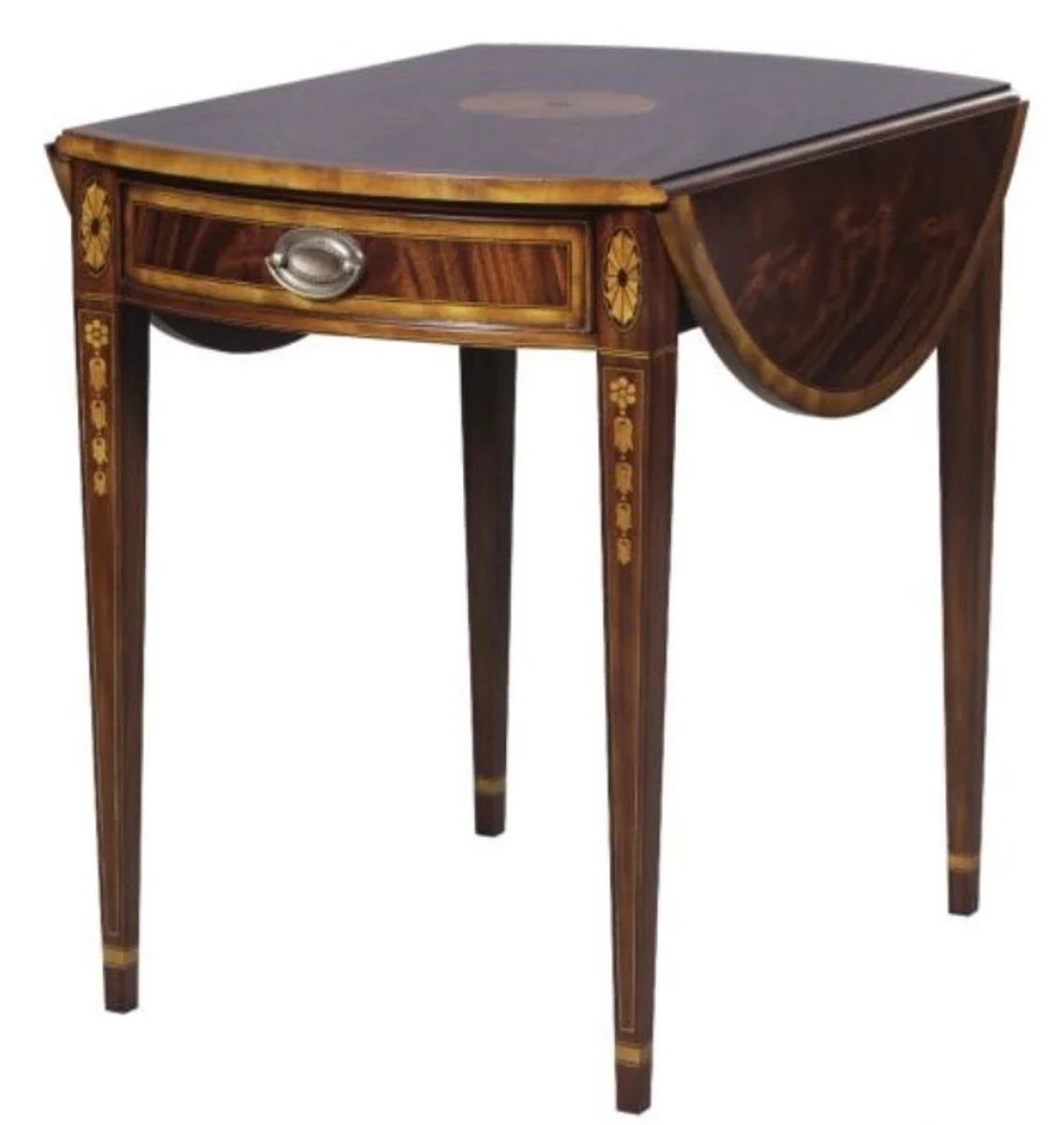 Casa Padrino mesa auxiliar de caoba con cajón marrón 96 x 77 x H. 73 cm - Mobiliario de Sala de Estar