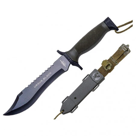 JKR Cuchillo de supervivencia y combate Ursus Black - Cuchillo bushcraft