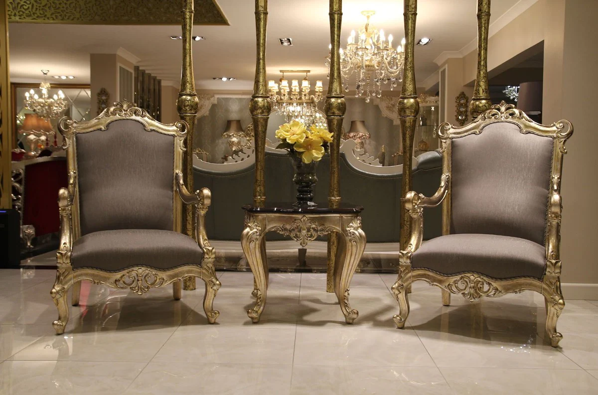 Casa Padrino mesa auxiliar barroco de lujo marr¨®n oscuro / oro - Mesa magn¨ªfica en estilo barroco - Muebles de sal¨®n barrocos