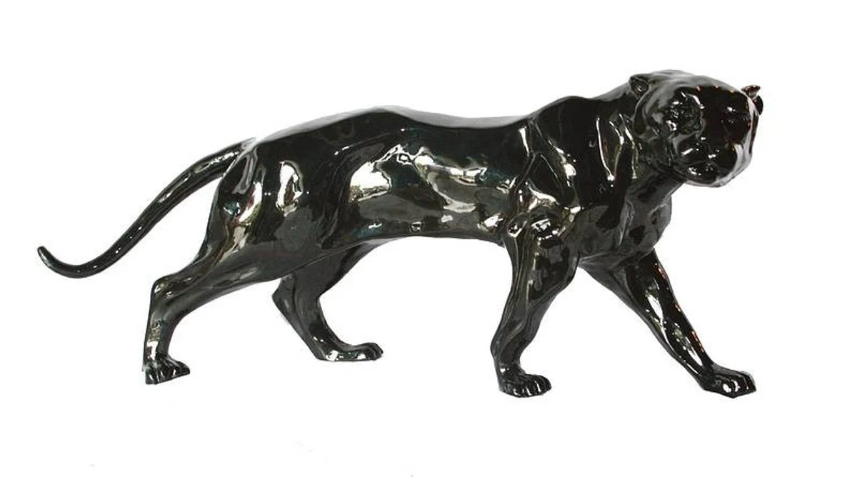 The figure Panther Black height 11 cm, width 26 cm, depth 8 cm, fine sculpture of stone, elegant & luxurious