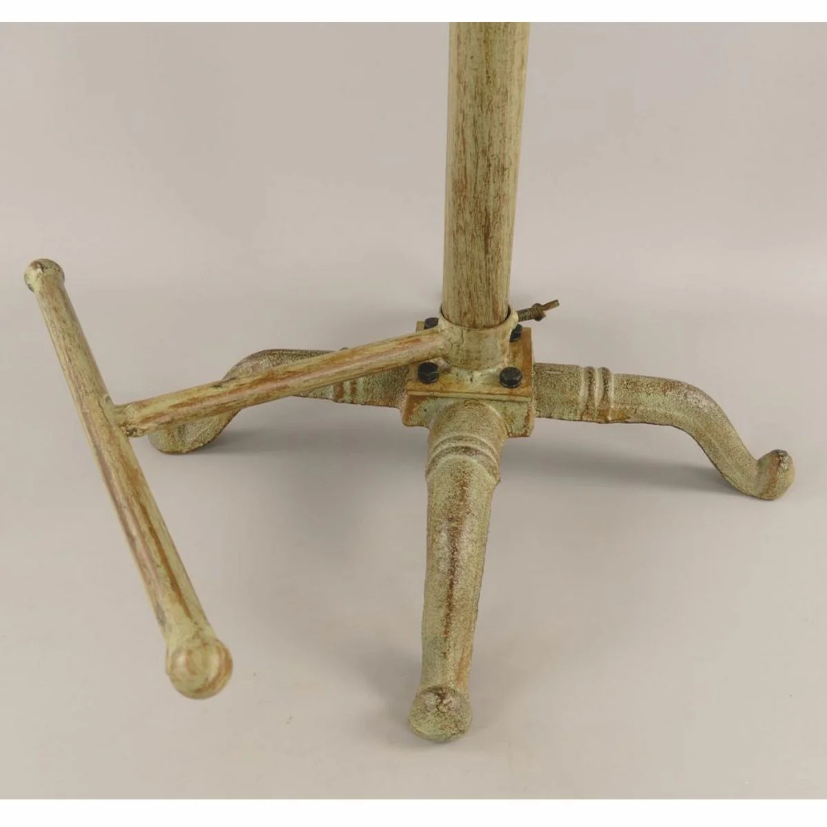 Casa Padrino Taburete de Bar de Hierro Fundido de Estilo Industrial Verde R¨²stico A. 75 cm