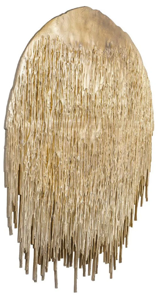 Casa Padrino objeto de decoración de pared de aluminio de diseño de lujo latón 99 x 2,5 x A. 99 cm - Decoración de salón - Decoración de hotel - Accesorios decorativos - Calidad de lujo