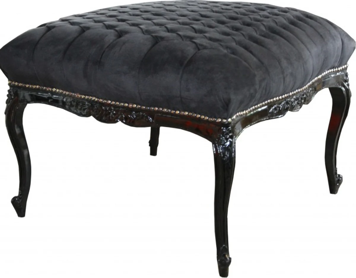 Casa Padrino barroco gigante de heces 88 x 88 x H. 66 cm negro / negro - muebles barrocos