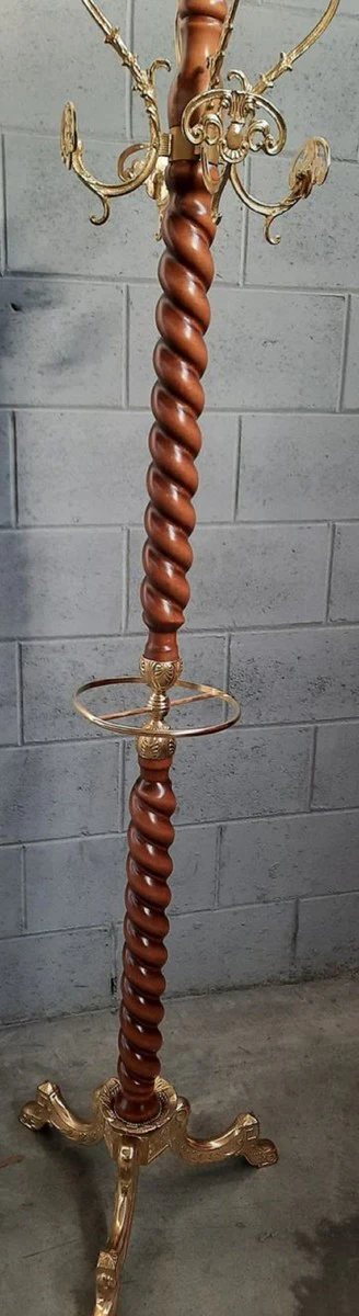 Casa Padrino perchero barroco de lujo marr¨®n / oro A. 177 cm - Barroco perchero - Mueble de guardarropa de estilo barroco - Mueble barroco - Interior barroco - Calidad de lujo - Hecho en Italia