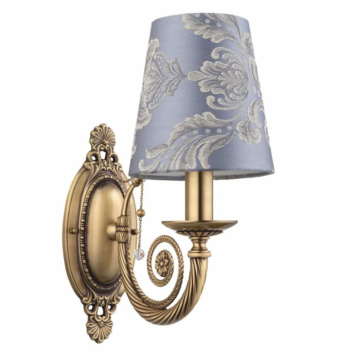 Casa Padrino l¨¢mpara de pared barroco de lujo lat¨®n con p¨¢tina / p¨²rpura / gris A. 36,5 cm