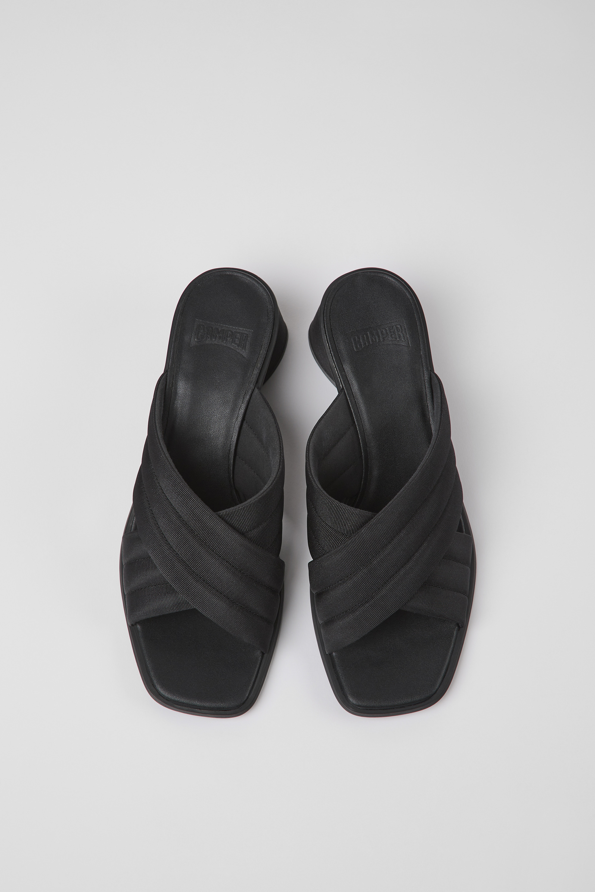 Kiara - Black textile sandals for women