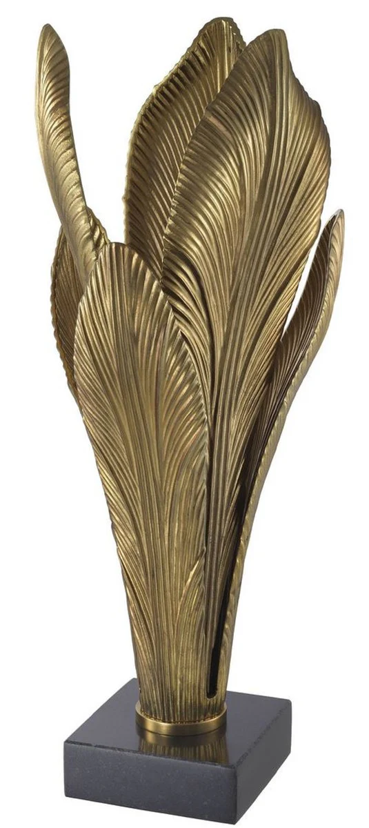 Casa Padrino lámpara de mesa de diseño oro antiguo / negro 23 x 23 x H. 57,5 cm - Lámpara de Mesa con Base de Granito - Colección de Lujo